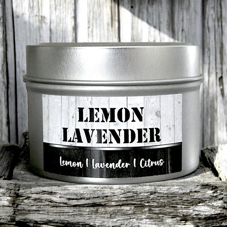 Lemon Lavender Tin Candle - Citrus, Lavender & Lemon
