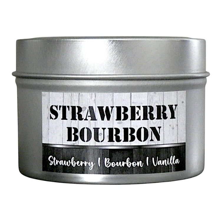 Strawberry Bourbon Tin Candle - Strawberry, Bourbon & Vanilla