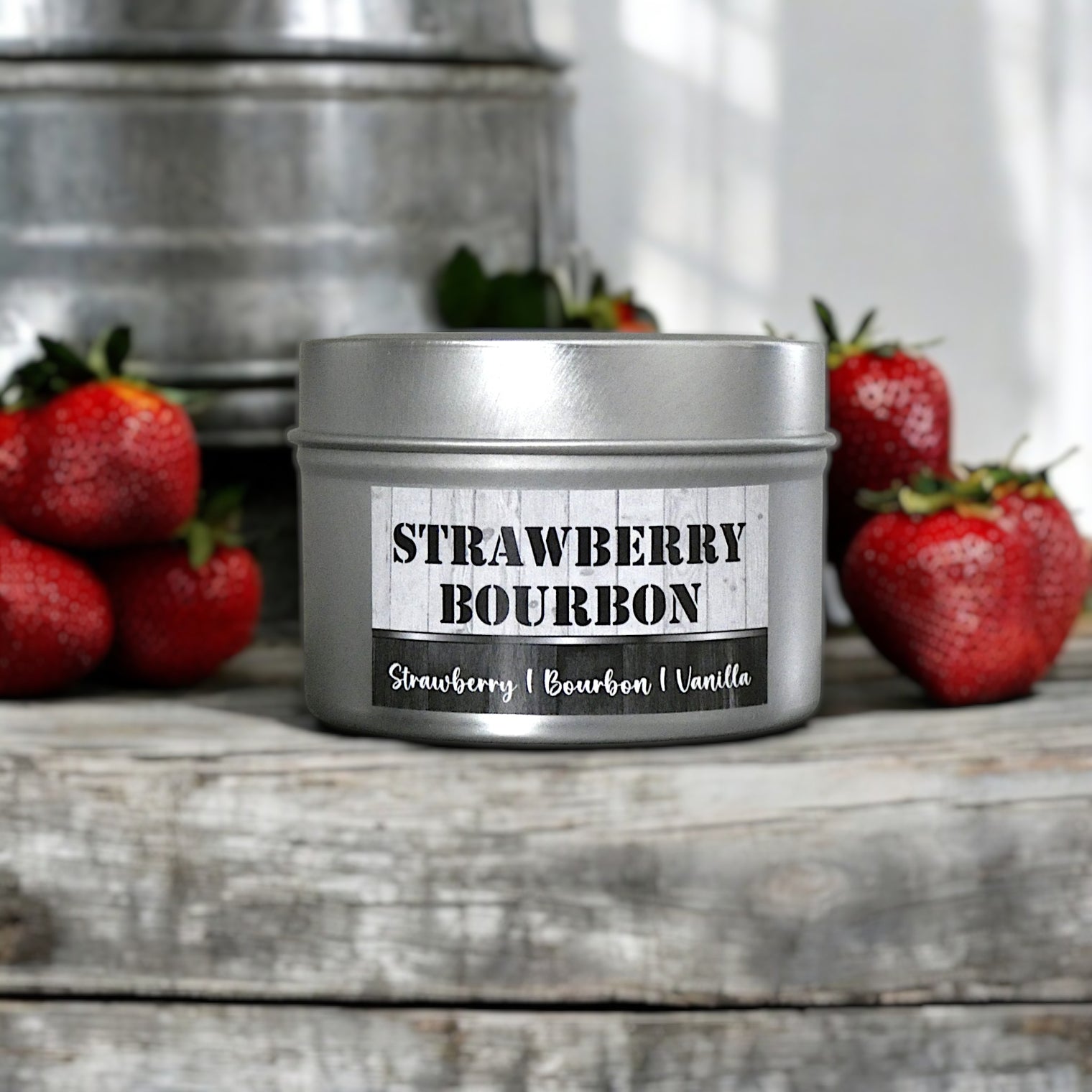 STRAWBERRY BOURBON - TIN CANDLE (4 OZ)